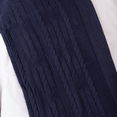 Manta de Linha Luxo - Azul Marinho